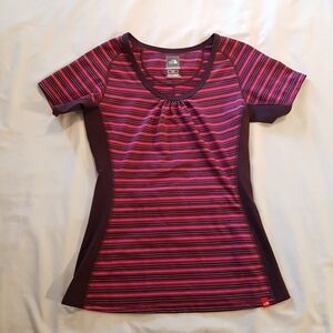 North Face women's size small striped shirt sleeve shirt, EUC